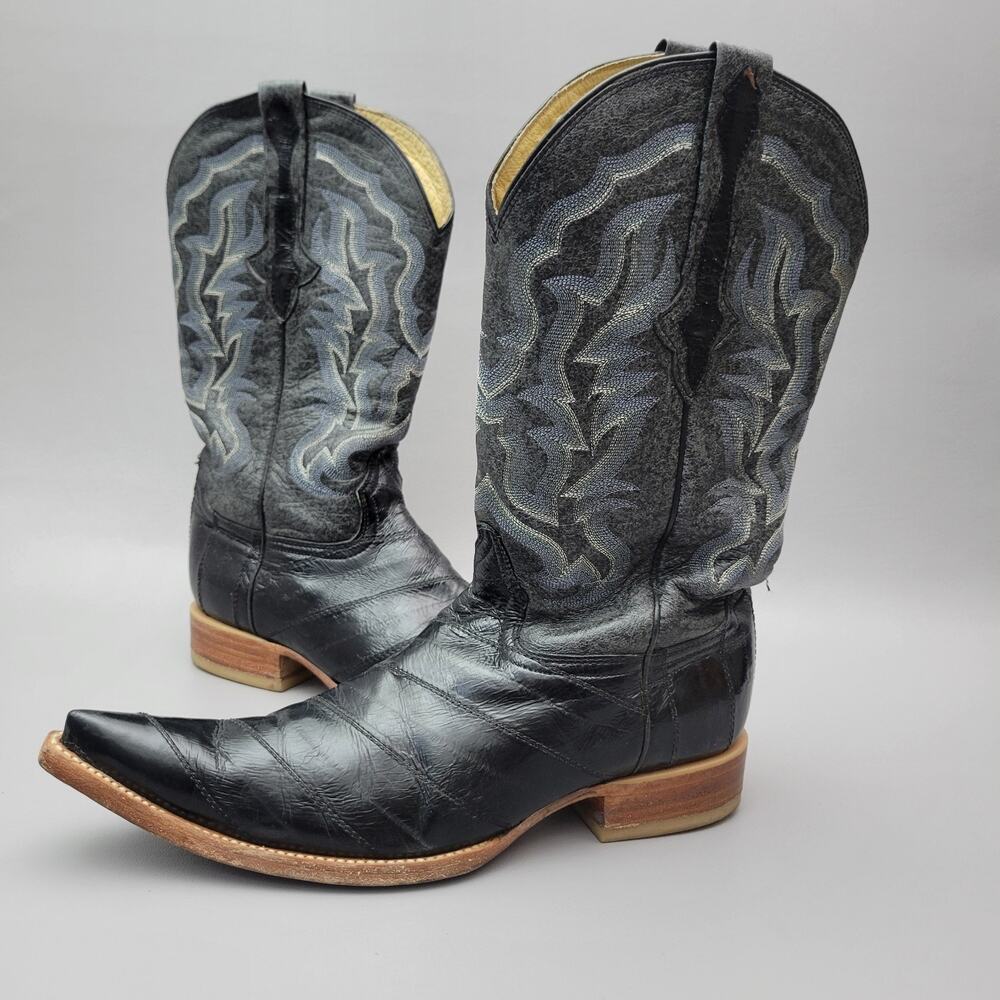 El General 1901 Men’s Cowboy Boots Size 9.5 Black Blue